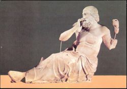 The Old Soothsayer Statue, Museum of Olympia Postcard