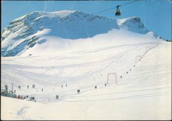 Zugspitzplatt Ski Slopes, Schneefernerkopf & Cable Car Postcard