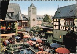 Drosselgasse with Lindenwirt, Schloss and Drosselhof Postcard
