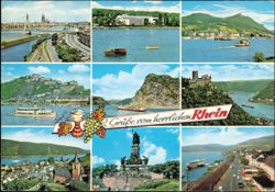 Grüße vom herrlichen Rhein Multi-View Postcard