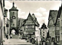 Plönlein Medieval Street Scene and Towers Postcard