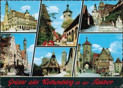 Multi-View with Rathaus, Plönlein, and Klingentor Postcard