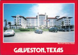 Marriott Galvez Hotel Exterior on the Seawall Postcard