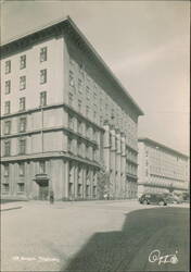 Tinghuset Courthouse Exterior and Street View Postcard