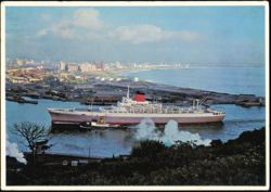 Union-Castle Mail Boat Entering Durban Harbour Postcard
