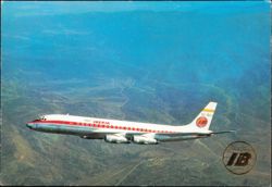 Iberia Airlines Douglas DC-8/52 Turbofan Jet in Flight Postcard