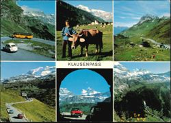 Klausenpass Multi-View, Urnerboden & Passhöhe Postcard