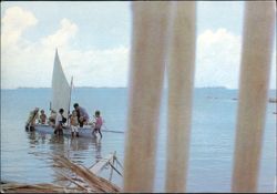 Outrigger Canoe Sailboat, UTA French Airlines Promotion Postcard