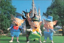 Three Little Pigs & Big Bad Wolf, Walt Disney World Postcard