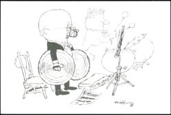 Gerard Hoffnung Cartoon Cymbal Player Timpani Orchestra Postcard