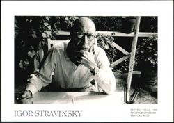 Igor Stravinsky in Garden of Beverly Hills Home, 1956 Postcard
