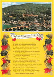 Panoramic City View and Song Ich hab mein Herz Postcard