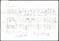 Edvard Grieg Autograph Musical Score, Troldhaugen Postcard