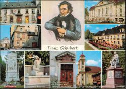 Franz Schubert Memorial Monuments Multi-View Postcard
