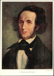 F. Mendelssohn-Bartholdy Portrait by A. Herrmann Postcard