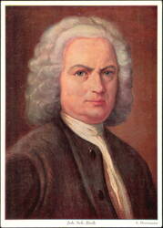 Johann Sebastian Bach Portrait by A. Herrmann Postcard