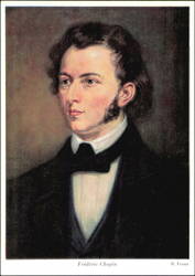 Frédéric Chopin Portrait by B. Franz Postcard