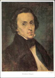 Frédéric Chopin Portrait by L. Nauer Postcard