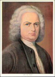 Johann Sebastian Bach Portrait by A. Herrmann Postcard