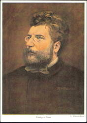 Portrait of Composer Georges Bizet by A. Mitterfellner Postcard