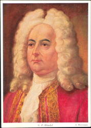 Portrait of Composer G. F. Händel by A. Herrmann Postcard