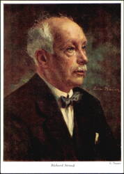 Richard Strauss Portrait Art by L. Nauer Postcard