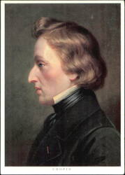 Frederic Chopin Profile Portrait by Graefle Postcard