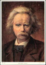 Edvard Grieg Portrait by A. Herrmann Postcard