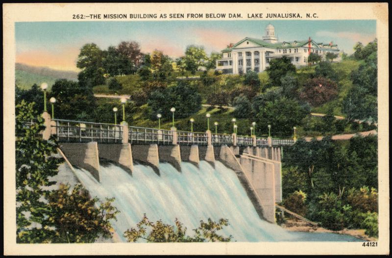 Mission Building as Seen from Below Dam, Lake Junaluska North Carolina