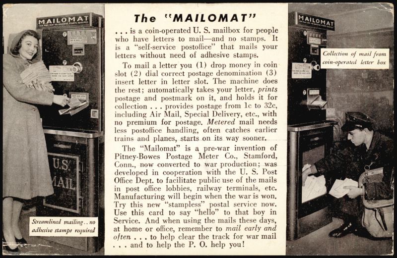 The Mailomat Self-Service Postage Machine Postal