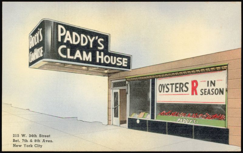 Paddy's Clam House, Oysters In Season New York