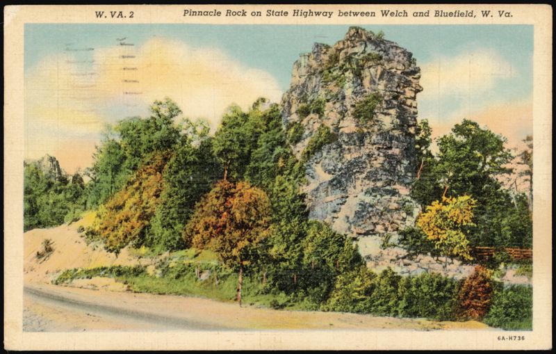 Pinnacle Rock on State Highway between Welch and Bluefield Welch and Bluefield Area West Virginia