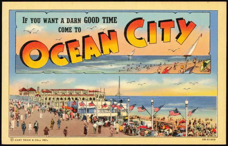 Ocean City Boardwalk and Beach New Jersey