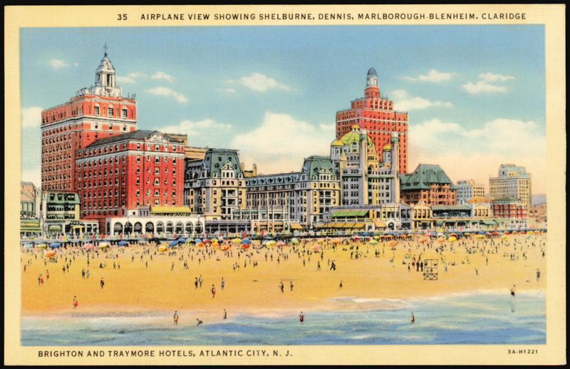 Airplane View: Shelburne, Marlborough-Blenheim, Claridge Hotels Atlantic City New Jersey