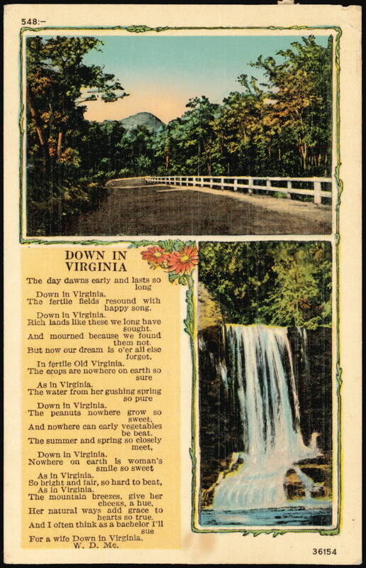 Down in Virginia Poem, Road & Waterfall