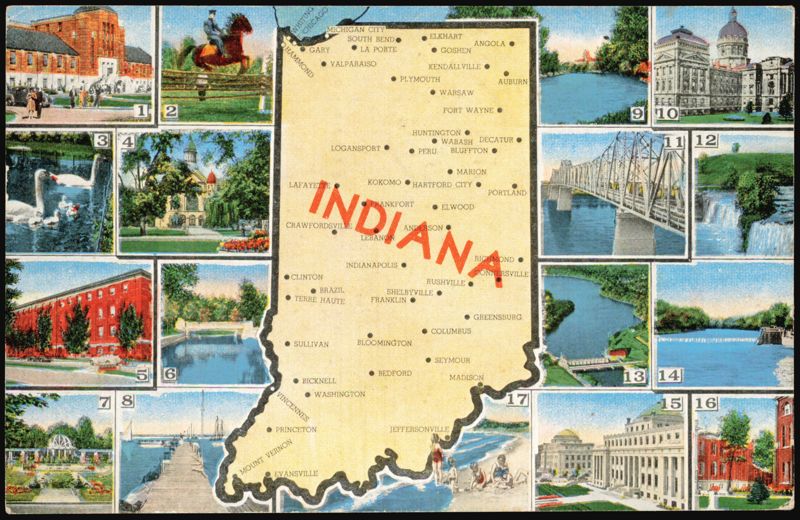 Map of Indiana with 17 Views