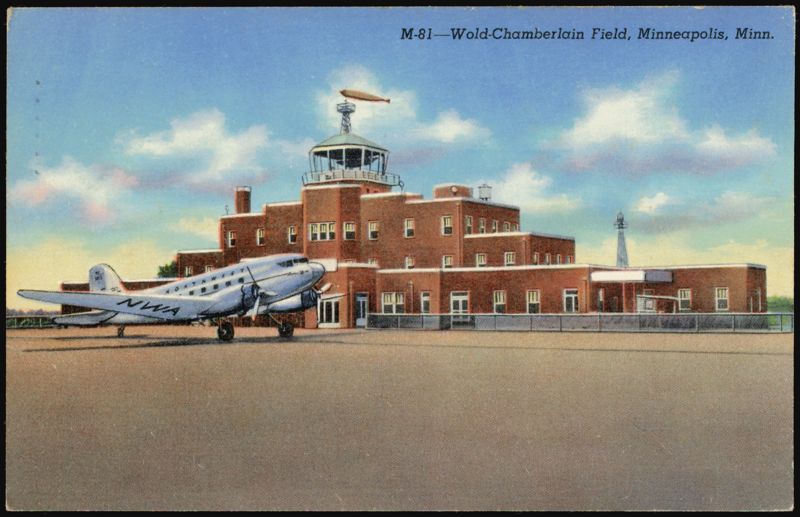 Wold-Chamberlain Field, NWA Plane Minneapolis Minnesota