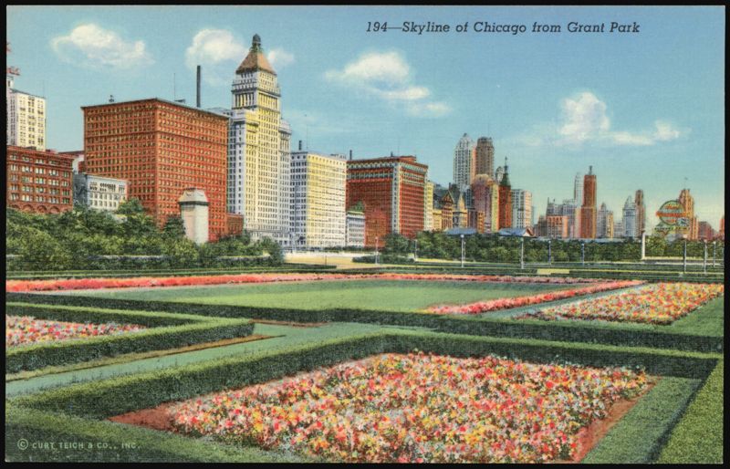 Skyline of Chicago from Grant Park Illinois