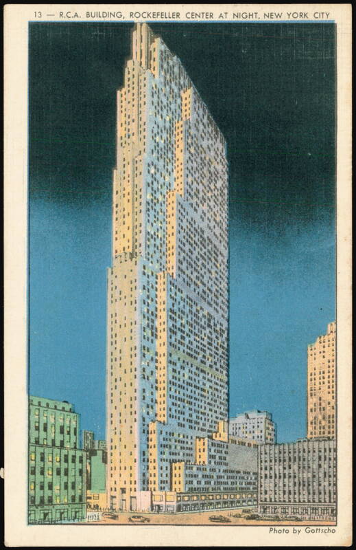 R.C.A. Building, Rockefeller Center at Night