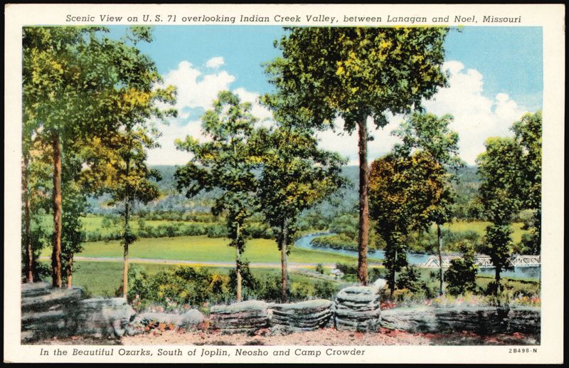 Scenic View on U. S. 71 overlooking Indian Creek Valley Lanagan Missouri