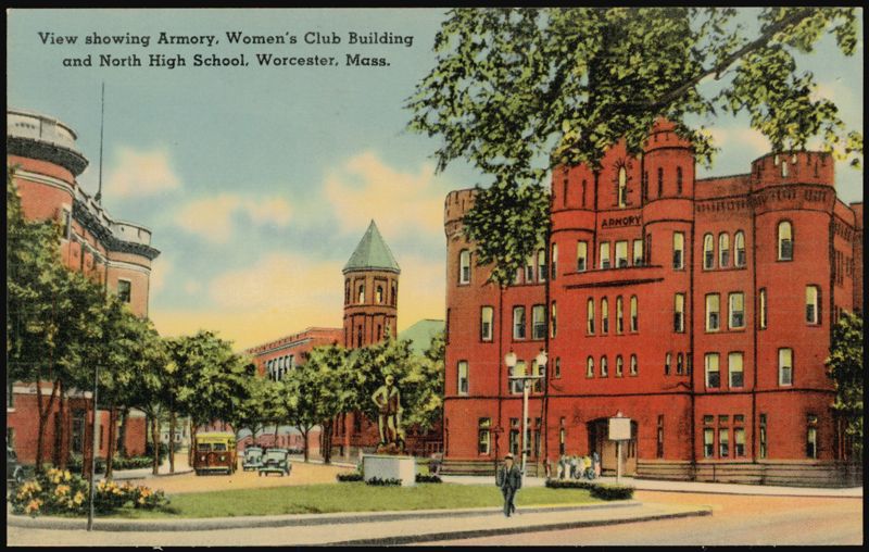 Armory, Women's Club Building, North High School Worcester Massachusetts