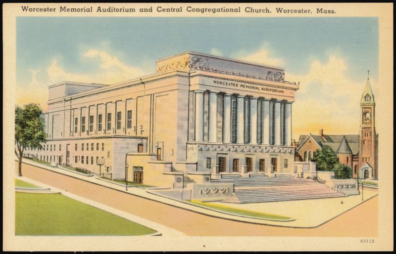 Worcester Memorial Auditorium and Central Congregational Church Massachusetts