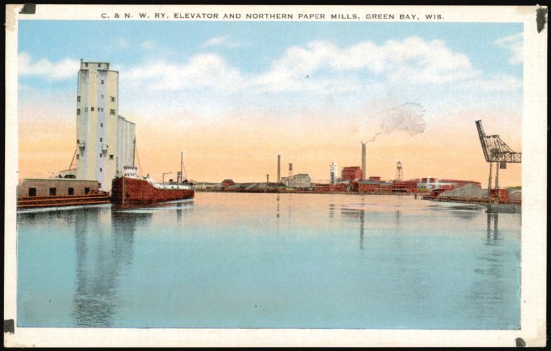 C. & N. W. Ry. Elevator & Northern Paper Mills Green Bay Wisconsin
