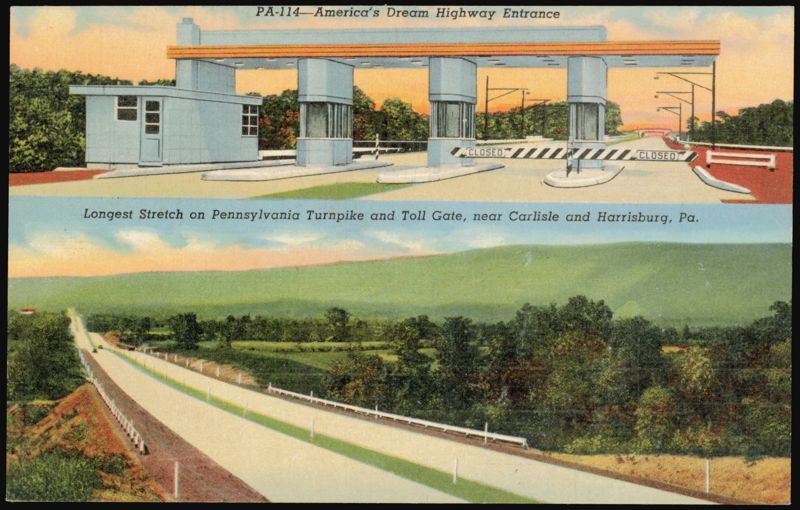Pennsylvania Turnpike Toll Gate & Longest Stretch Carlisle, Harrisburg