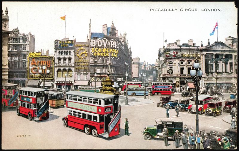 Piccadilly Circus, London, Double-Decker Buses United Kingdom
