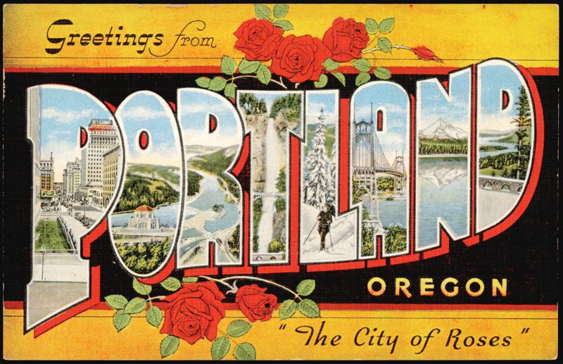 Greetings from Portland Oregon Large Letter, City of Roses