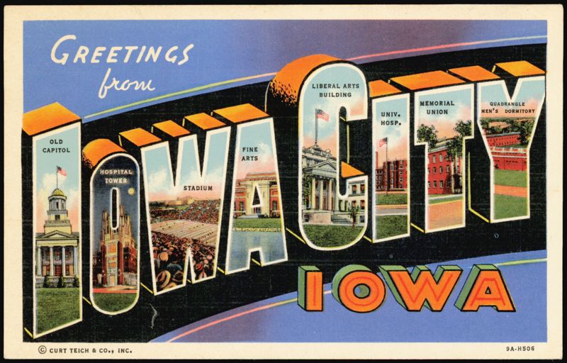 Greetings from Iowa City, Iowa Large Letter