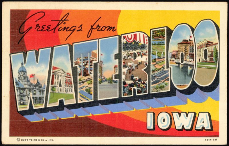 Greetings from Waterloo, Iowa Large Letter Scenes