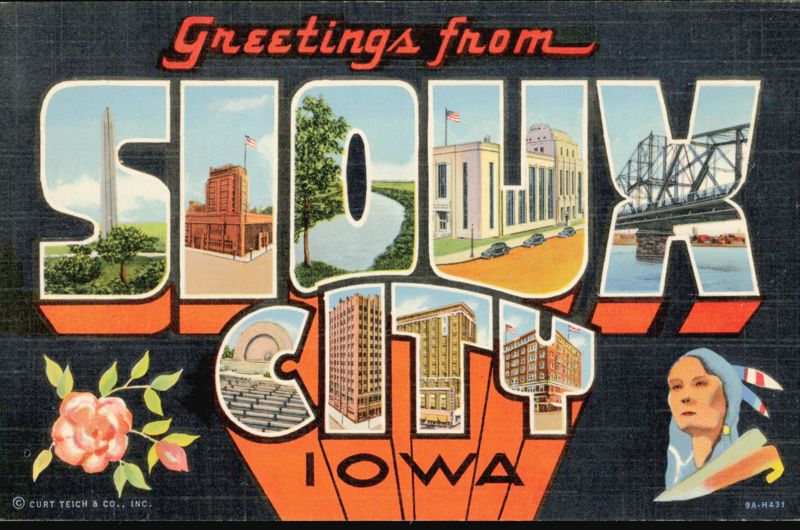 Greetings from Sioux City Large Letter Iowa