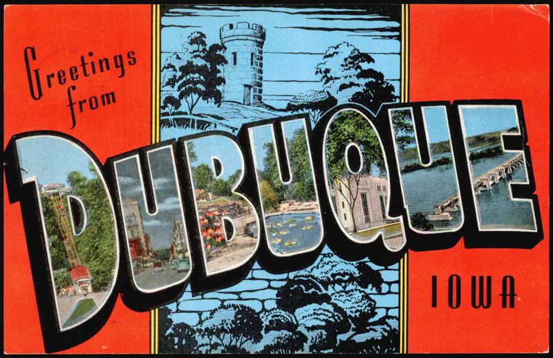 Greetings from Dubuque Large Letter Views Iowa